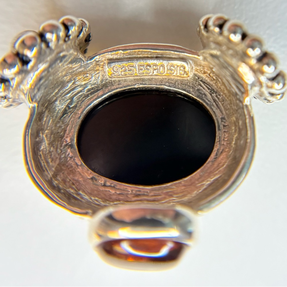 🦩SOLD🦩Joseph Esposito Sterling Silver Necklace with Removable Onyx Pendant - Picture 8 of 8
